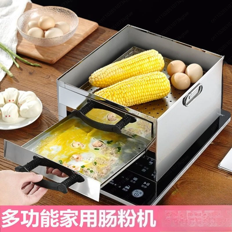 Mini Rice Noodle Steamer: Small Stainless Steel Household Tool with Plates for Making Noodles
Mini Rice Noodle Steamer: Small Stainless Steel Household Tool with Plates for Making Noodles