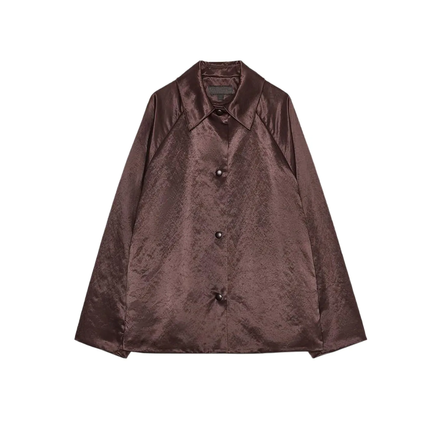 Осенняя новая женская свободная повседневная шелковая атласная куртка с длинным светом, классическая верхняя одежда с воротником, удобная теплая смесь полиэстера 
Осенняя новая женская свободная повседневная шелковая атласная куртка с длинным светом, классическая верхняя одежда с воротником, удобная теплая смесь полиэстера