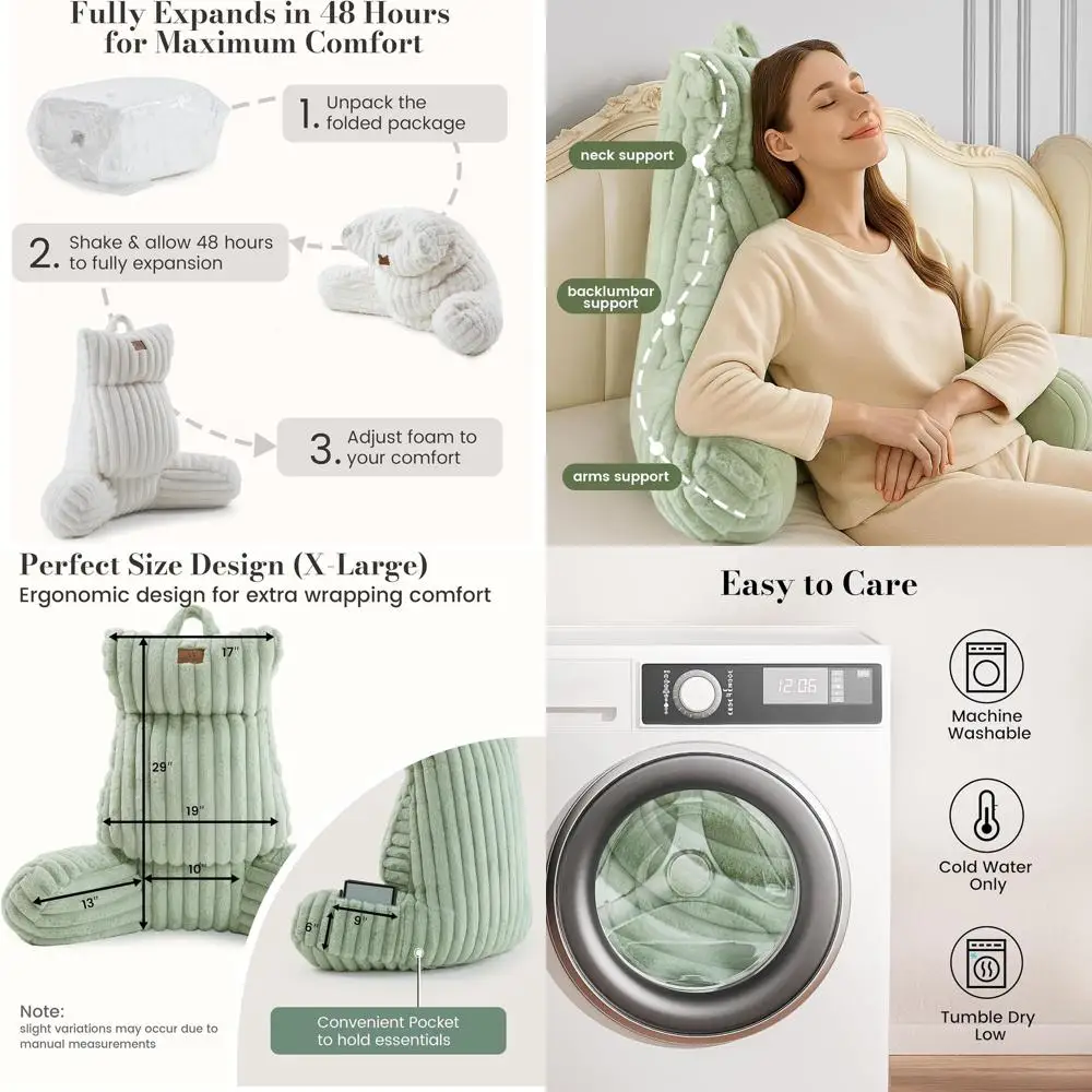 Sage Green 29 Faux Fur Bed Pillow with Pocket for Reading, Lounging and Relaxing
Sage Green 29 Faux Fur Bed Pillow with Pocket for Reading, Lounging and Relaxing