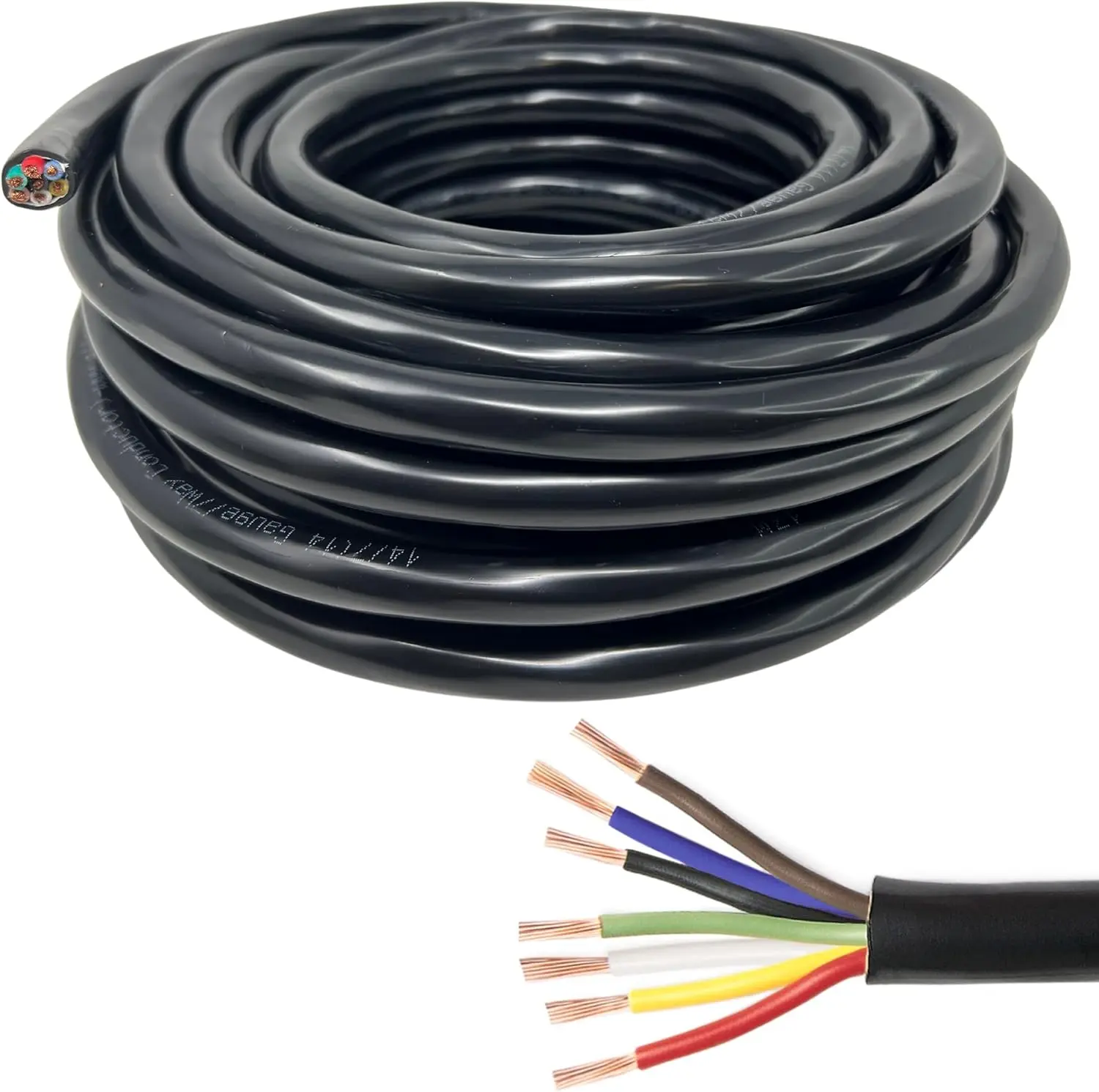 Heavy Duty 14 Gauge 7 Way Conductor Wire RV Trailer Cable Cord Insulated Stranded Pure Copper 100% Copper Conductor
Heavy Duty 14 Gauge 7 Way Conductor Wire RV Trailer Cable Cord Insulated Stranded Pure Copper 100% Copper Conductor