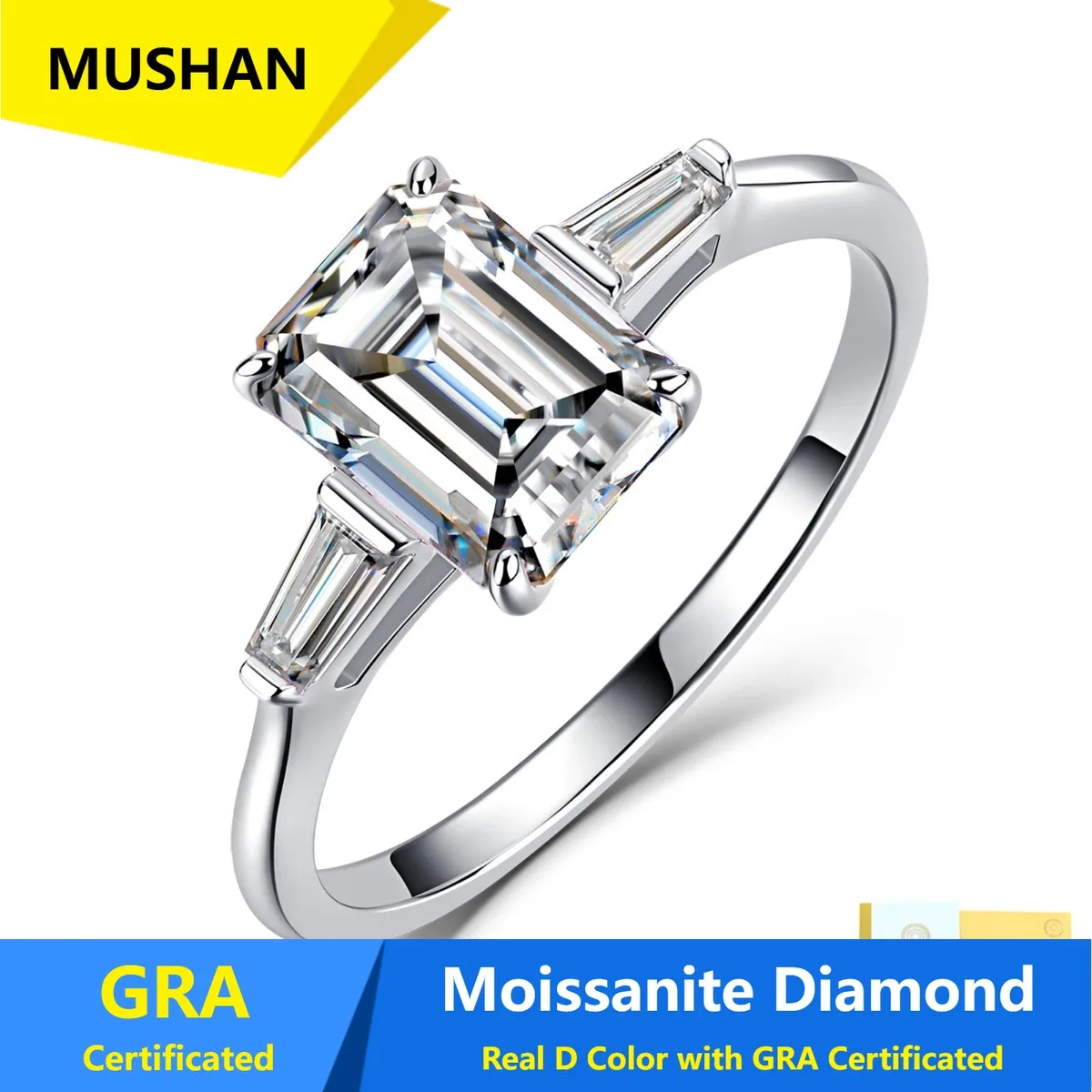 MUSHAN Luxury Jewelry 925 Sterling Silver Ring Band Women GRA Certificated Moissanite Diamond Emerald D Color Rings Fine Jewelry
MUSHAN Luxury Jewelry 925 Sterling Silver Ring Band Women GRA Certificated Moissanite Diamond Emerald D Color Rings Fine Jewelry