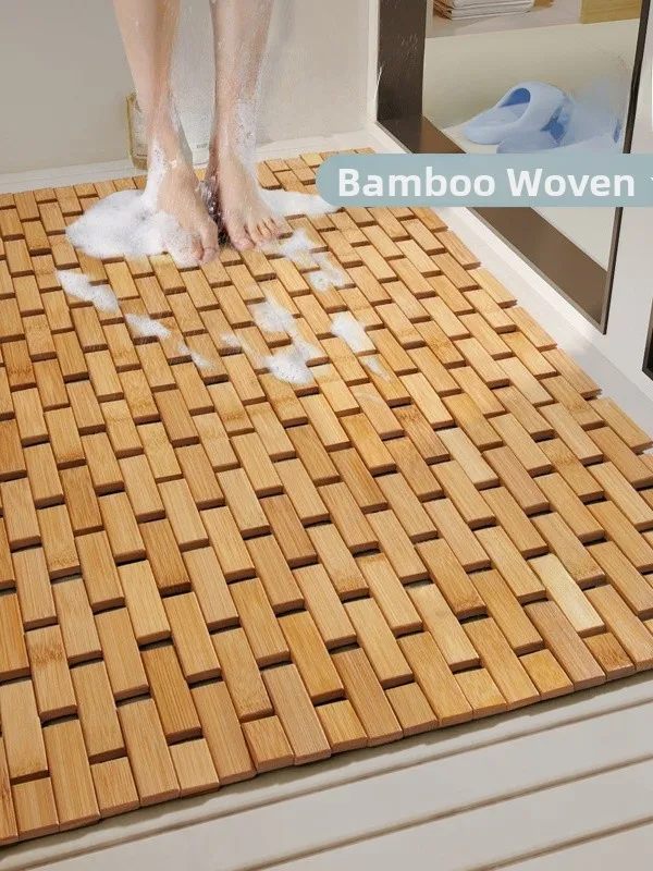 Bathroom Shower Rug Anti-Slip Bamboo Woven Floor Mat Bath Mat Foot Pad Water Absorbent Non-Slip Entrance Doormat Simple Style
Bathroom Shower Rug Anti-Slip Bamboo Woven Floor Mat Bath Mat Foot Pad Water Absorbent Non-Slip Entrance Doormat Simple Style