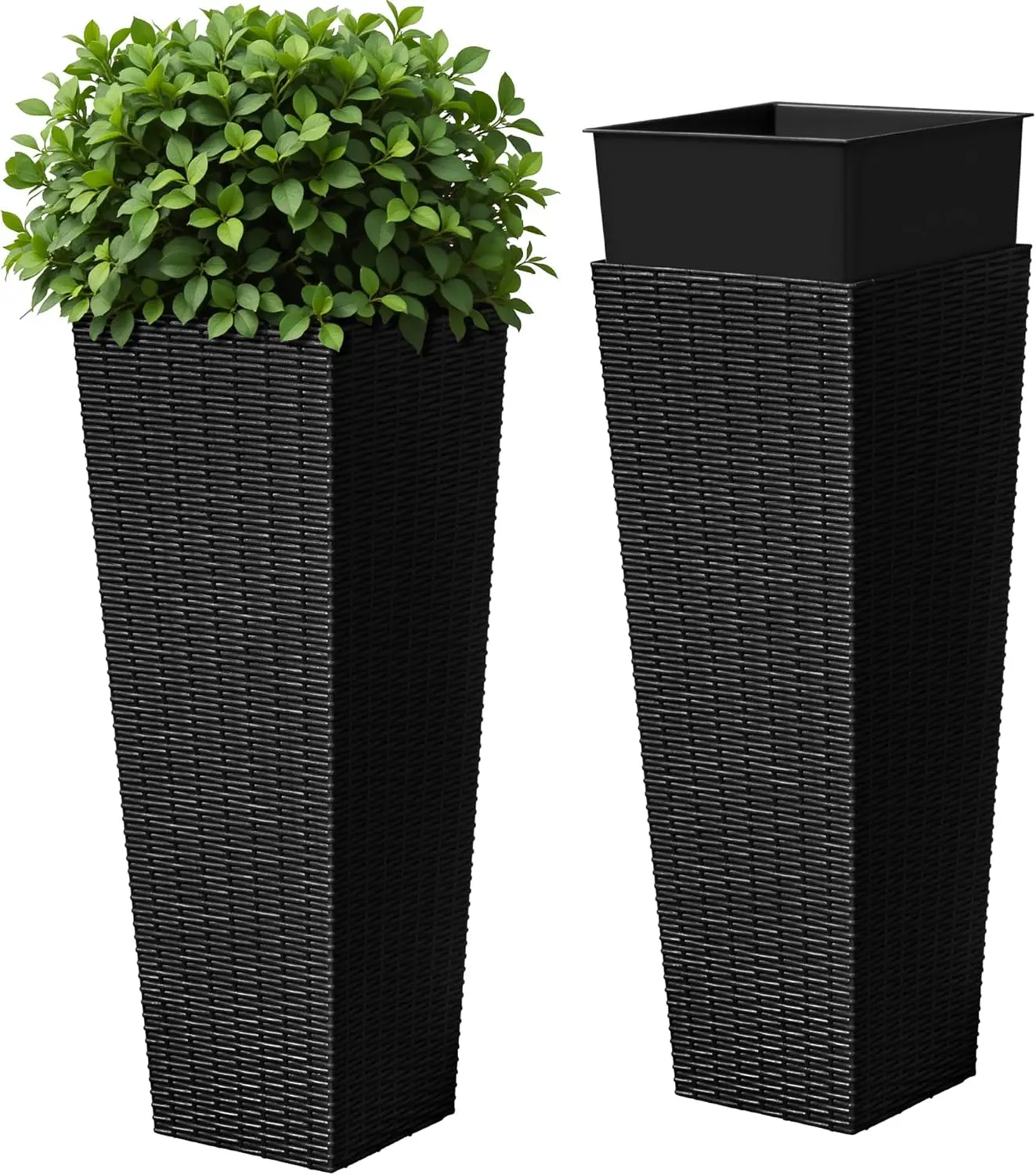 Tall Planters for Outdoor Plants Set of 2, Large Taper Pots with 4 Drainage Holes, Modern Decor for Porch, Patio, Backyard, Home Garden (Black, 32")
Tall Planters for Outdoor Plants Set of 2, Large Taper Pots with 4 Drainage Holes, Modern Decor for Porch, Patio, Backyard, Home Garden (Black, 32")