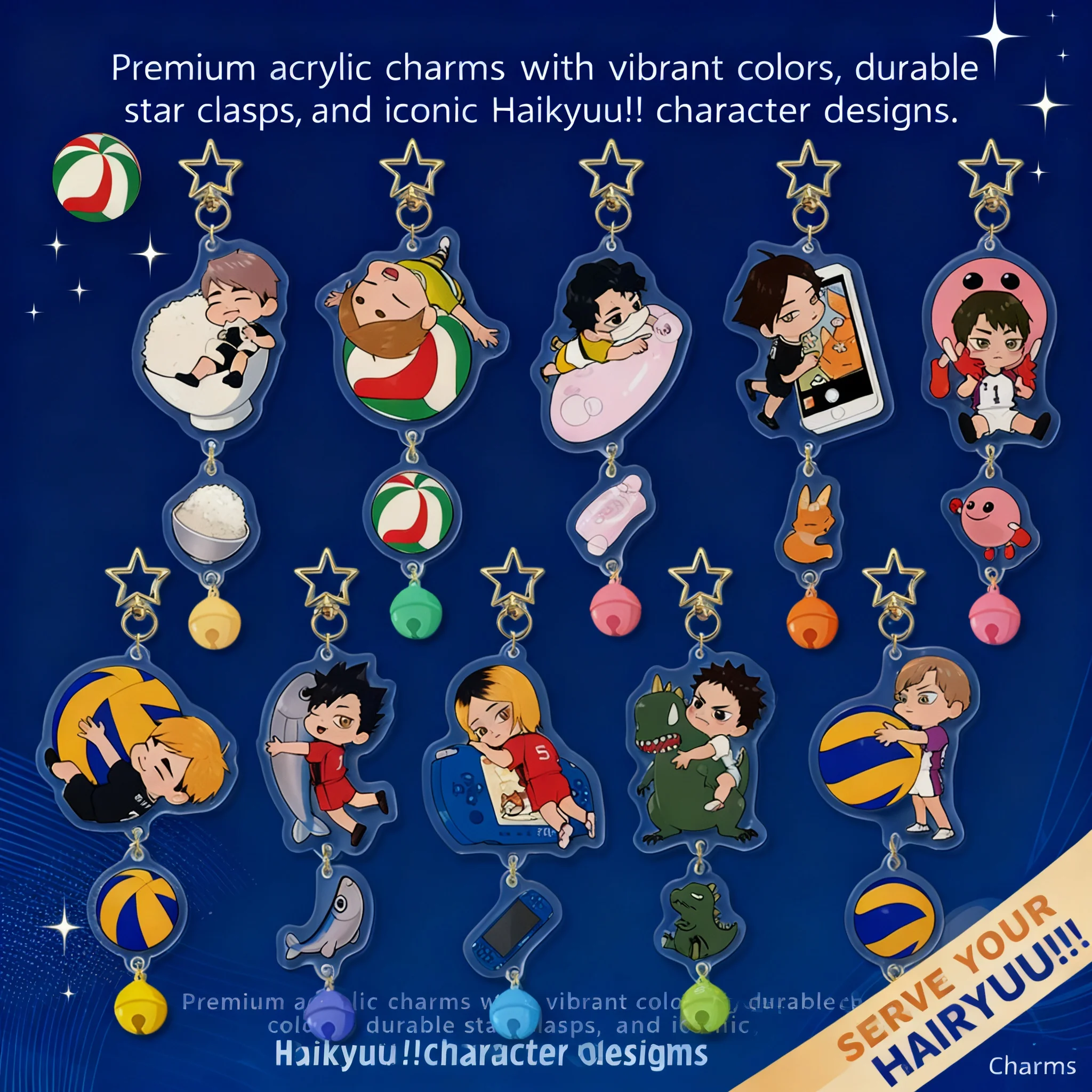 Haikyuu Acrylic Keychain Pendant Bell Charm Otaku Anime Gift Custom Keyring Accessory
Haikyuu Acrylic Keychain Pendant Bell Charm Otaku Anime Gift Custom Keyring Accessory