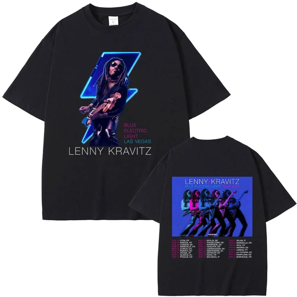 Singer Lenny Kravitz Blue Electric Light Tour 2025 T Shirts Men Casual Vintage Short Sleeve T-shirt High Quality Cotton T-shirts
Singer Lenny Kravitz Blue Electric Light Tour 2025 T Shirts Men Casual Vintage Short Sleeve T-shirt High Quality Cotton T-shirts
