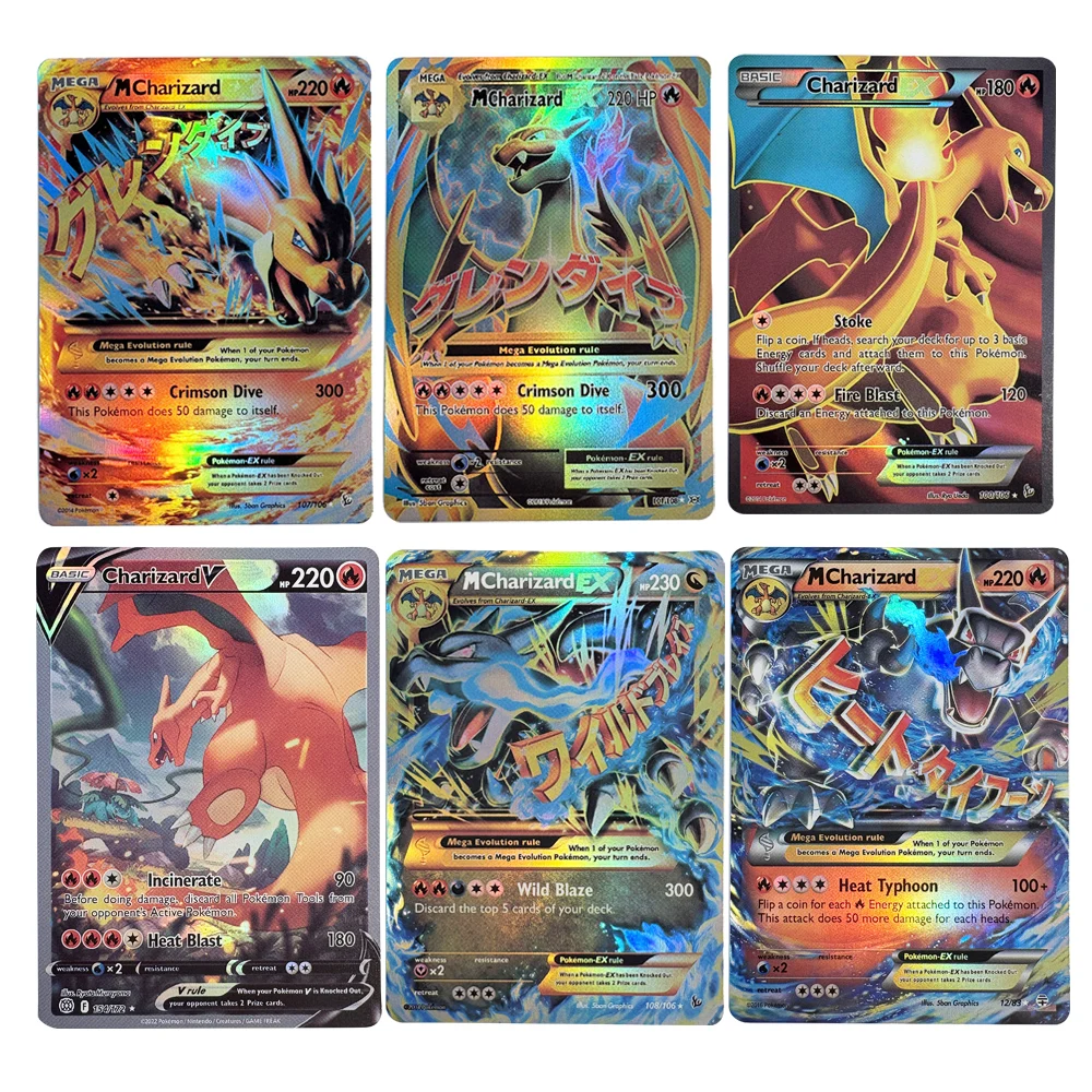 Карты с покемонами, голографические Charizard V Пикачу MewtwoV M Charizard EX, хобби, редкая коллекция, боевые карты, игрушки, подарки
Карты с покемонами, голографические Charizard V Пикачу MewtwoV M Charizard EX, хобби, редкая коллекция, боевые карты, игрушки, подарки 