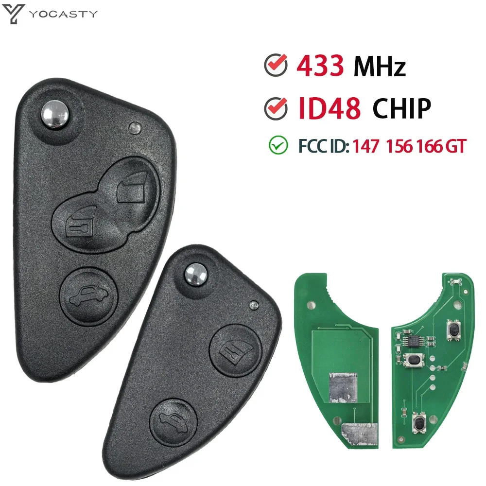 YOCASTY 2/3 Buttons With SIP22 Blade 433MHz ID48 Chip Flip Remote Key For Alfa Romeo 147 156 166 GT Replacement Folding Car Key
YOCASTY 2/3 Buttons With SIP22 Blade 433MHz ID48 Chip Flip Remote Key For Alfa Romeo 147 156 166 GT Replacement Folding Car Key