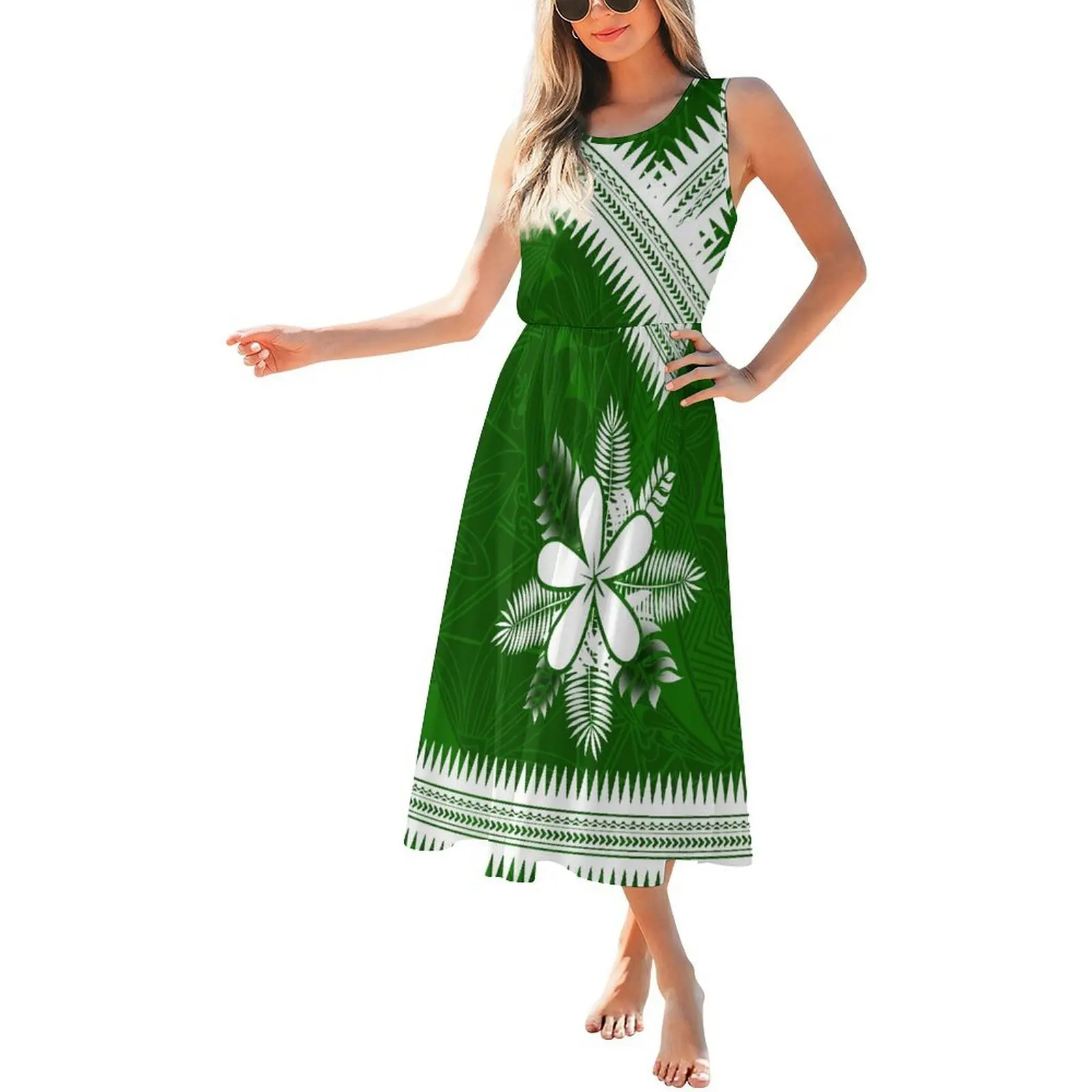 Round-Neck Sleeveless Waist-Cinching Long Women'S Dress Custom-Made Polynesian Loose Pattern Design Dress
Round-Neck Sleeveless Waist-Cinching Long Women'S Dress Custom-Made Polynesian Loose Pattern Design Dress