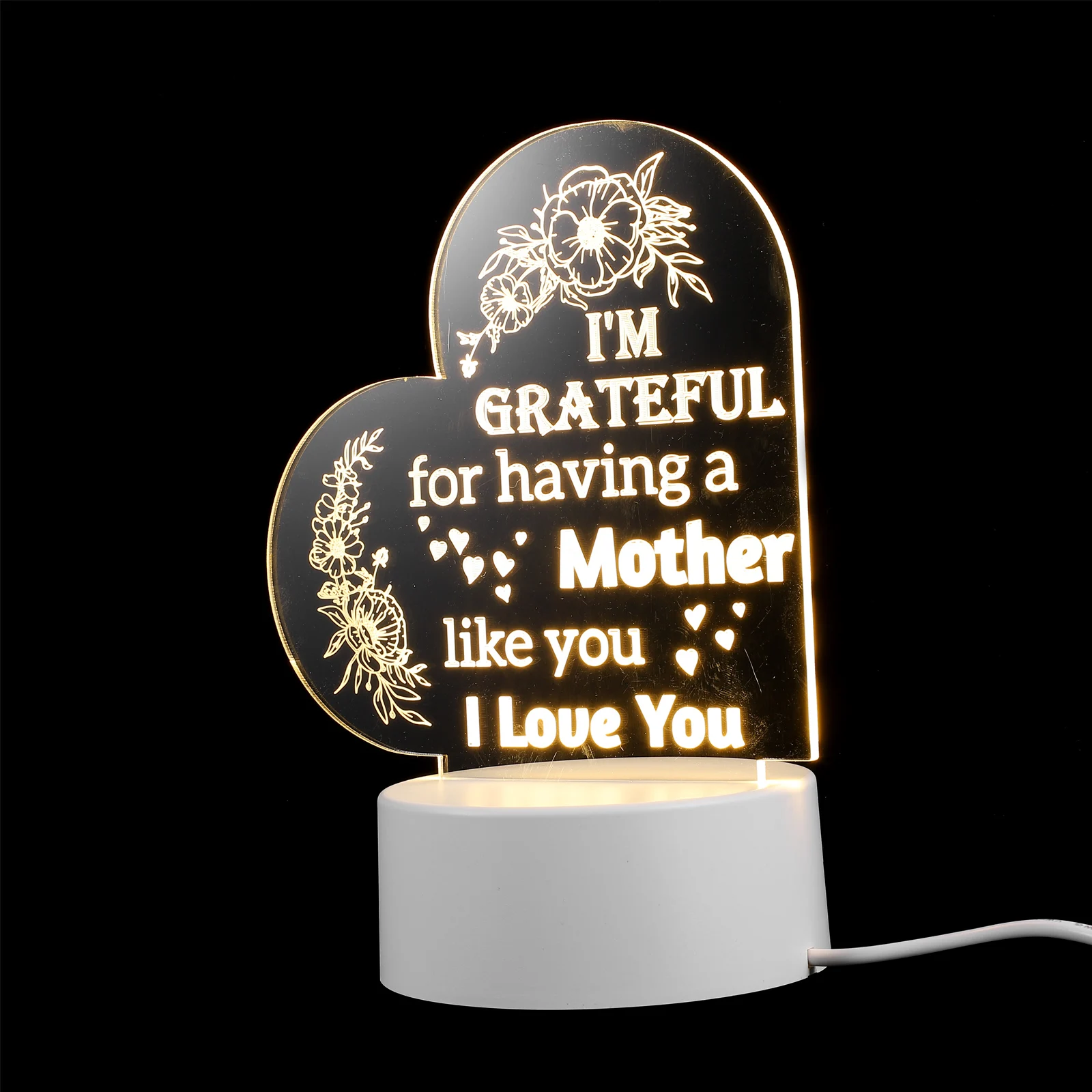 LED Night Acrylic Mother's Day Gift Mom 3D USB Safe Acrylic Night Light nament Eyes Bedside Lamp nament Small
LED Night Acrylic Mother's Day Gift Mom 3D USB Safe Acrylic Night Light nament Eyes Bedside Lamp nament Small