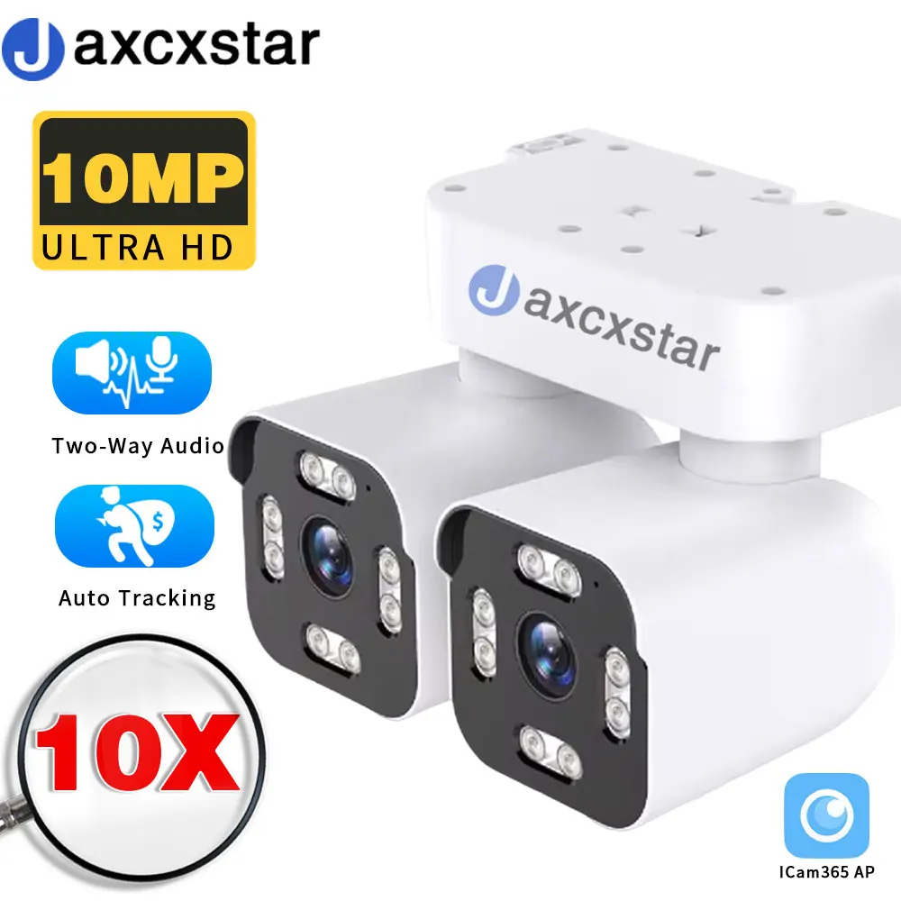 10MP 5K Outdoor Wifi PTZ Camera 10X Zoom Dual Lens Dual Screen AI Auto Tracking IP Video Surveillance Camera CCTV Two Way Audio
10MP 5K Outdoor Wifi PTZ Camera 10X Zoom Dual Lens Dual Screen AI Auto Tracking IP Video Surveillance Camera CCTV Two Way Audio