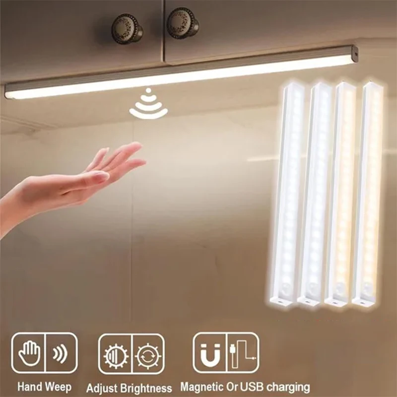 PIR Motion Sensor LED Under Cabinet Lamp Dimmable Rechargeable Night Light Stairs Closet Room Aisle Tube Bar Detector Bulb
PIR Motion Sensor LED Under Cabinet Lamp Dimmable Rechargeable Night Light Stairs Closet Room Aisle Tube Bar Detector Bulb