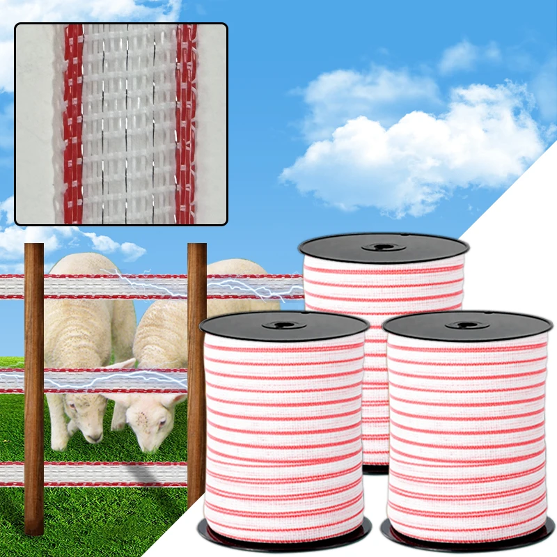 200m Electric Fence Wire Tape for Livestock 656 Feet -5 Strands of Stainless Steel Electrical Conductors- Horse Fencing Polytape
200m Electric Fence Wire Tape for Livestock 656 Feet -5 Strands of Stainless Steel Electrical Conductors- Horse Fencing Polytape