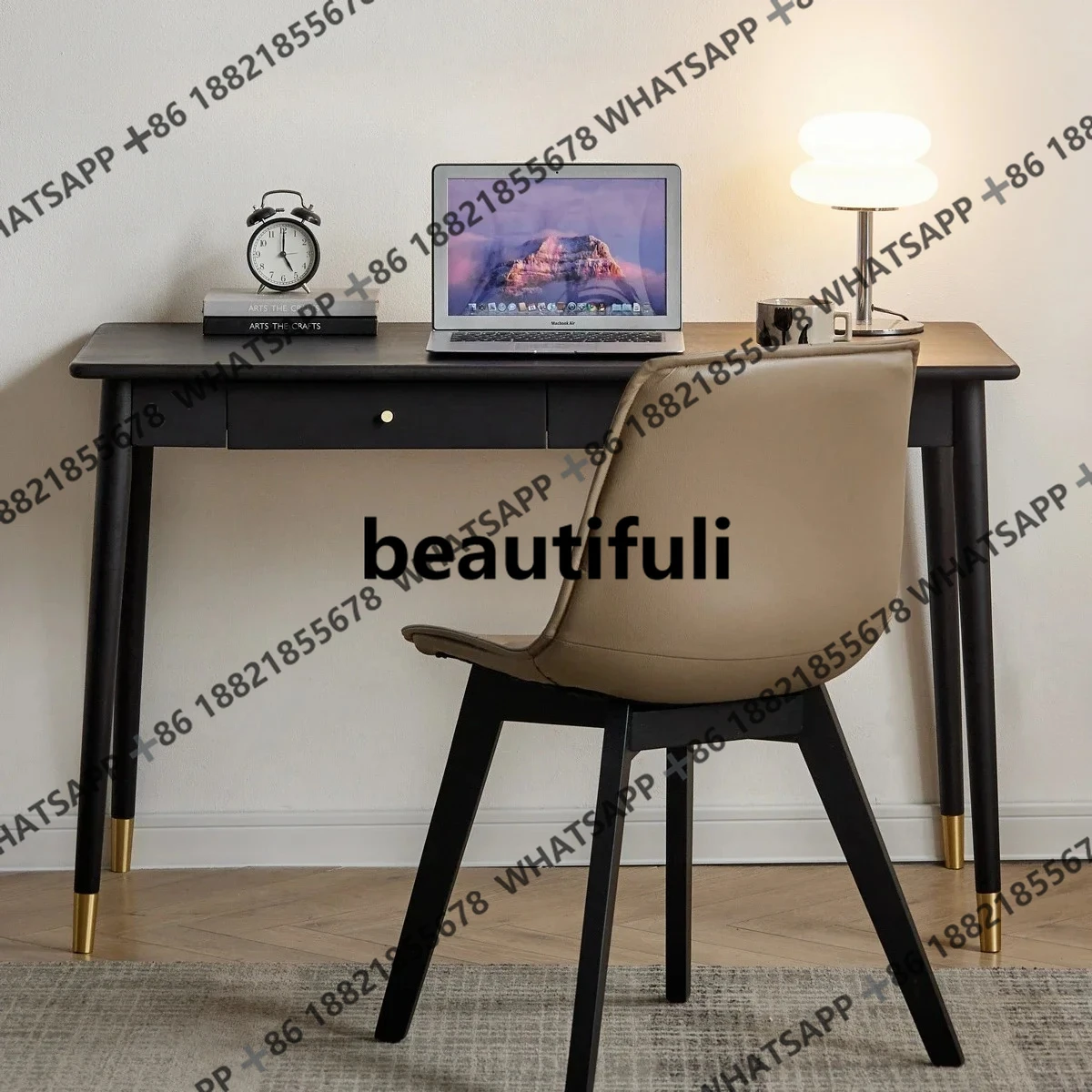 All solid wood desk log writing desk modern light luxury black home computer desk
All solid wood desk log writing desk modern light luxury black home computer desk