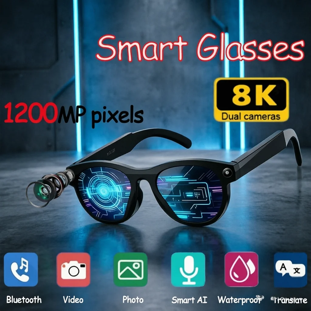 Premium AI Smart Glasses 8K Camera Color Changing Translation Bluetooth Call Voice Assistant Music Glasses
Premium AI Smart Glasses 8K Camera Color Changing Translation Bluetooth Call Voice Assistant Music Glasses