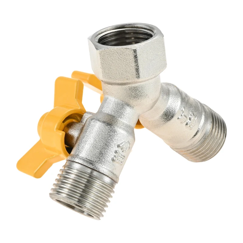 1Pcs Washing Machine Water Faucet Diverter Valve, 1 In 2 Out 3 Way Angle Valve, with Union Brass Ball Valve Switch Splitter
1Pcs Washing Machine Water Faucet Diverter Valve, 1 In 2 Out 3 Way Angle Valve, with Union Brass Ball Valve Switch Splitter