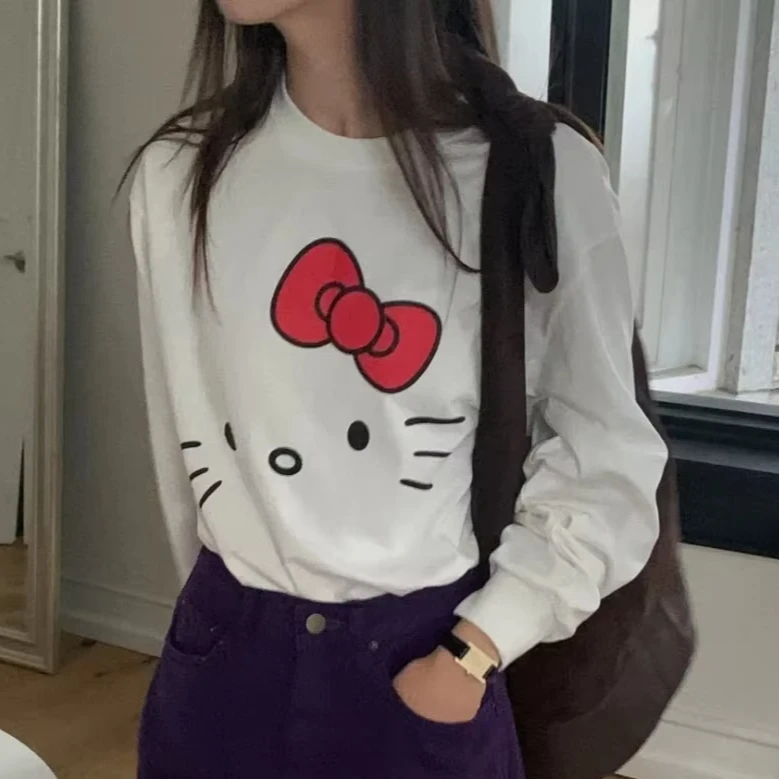 Miniso Hello Kitty T-shirt Cartoon Printed Sweet Long Sleeve Women's Autumn New Cotton Top Loose Casual Versatile T-shirt
Miniso Hello Kitty T-shirt Cartoon Printed Sweet Long Sleeve Women's Autumn New Cotton Top Loose Casual Versatile T-shirt