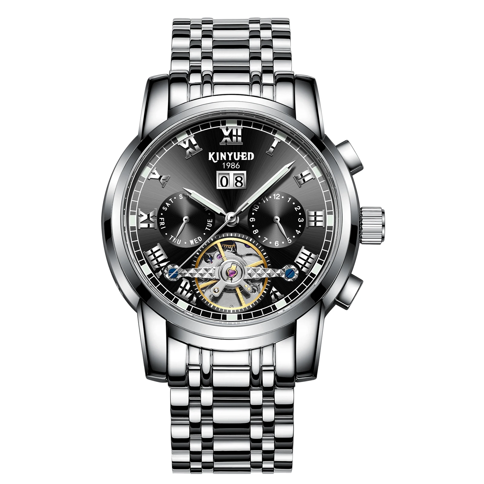 KINYUED 2026 New Men's Automatic Mechanical Watch Stainless Steel Waterproof Watch J014-2
KINYUED 2026 New Men's Automatic Mechanical Watch Stainless Steel Waterproof Watch J014-2