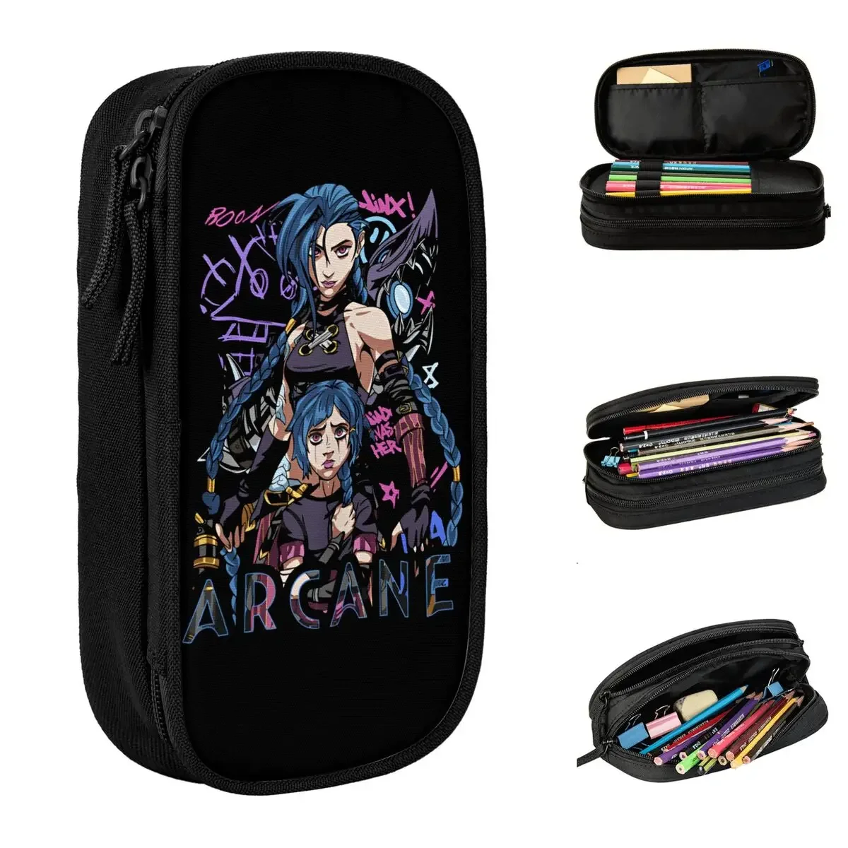 Arcane Jinx Gift For Game Lover Fans Pencil Cases Classic Pen Bag Student Large Storage School Supplies Cosmetic Pencilcases
Arcane Jinx Gift For Game Lover Fans Pencil Cases Classic Pen Bag Student Large Storage School Supplies Cosmetic Pencilcases