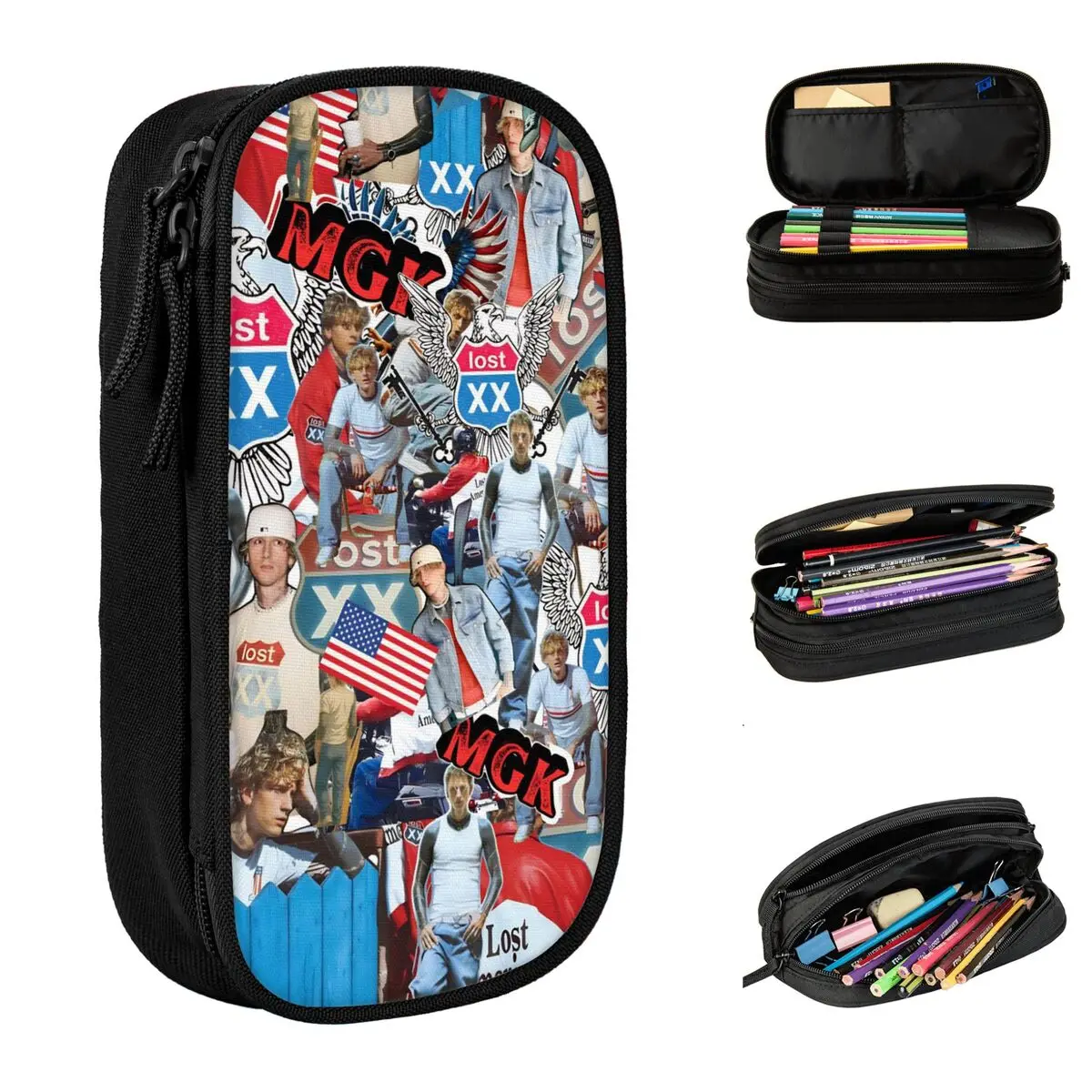 MGK Lost Americana Tour 2025-2026 Pencil Case Pencilcases Pen for Girls Boys Big Capacity Bags Students School Zipper Stationery
MGK Lost Americana Tour 2025-2026 Pencil Case Pencilcases Pen for Girls Boys Big Capacity Bags Students School Zipper Stationery