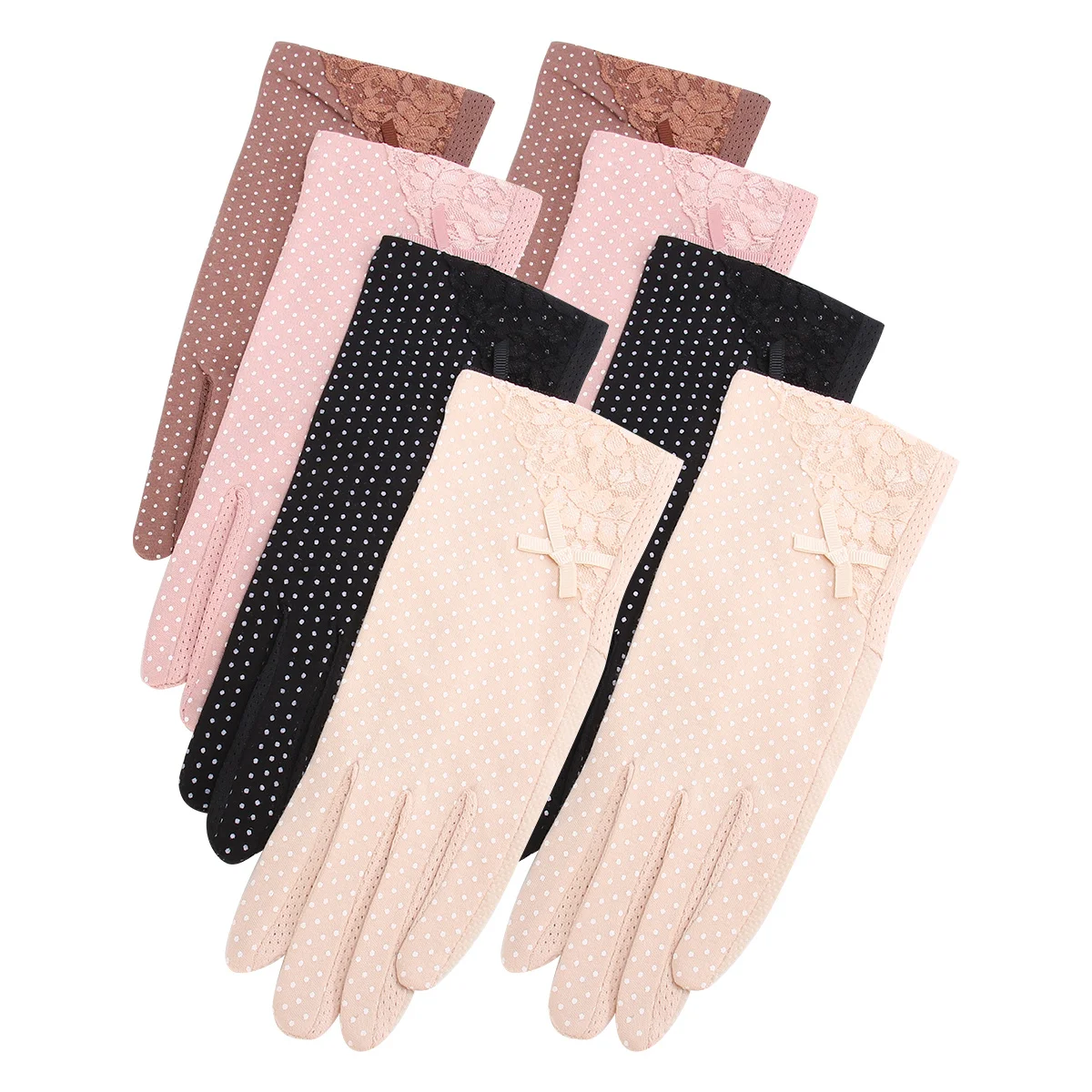 4Pairs Lace Sun Block Gloves Thin Breathable Summer Uv Protection Gloves Hiking Riding Fishing Mittens Black Beige Coffee Light
4Pairs Lace Sun Block Gloves Thin Breathable Summer Uv Protection Gloves Hiking Riding Fishing Mittens Black Beige Coffee Light