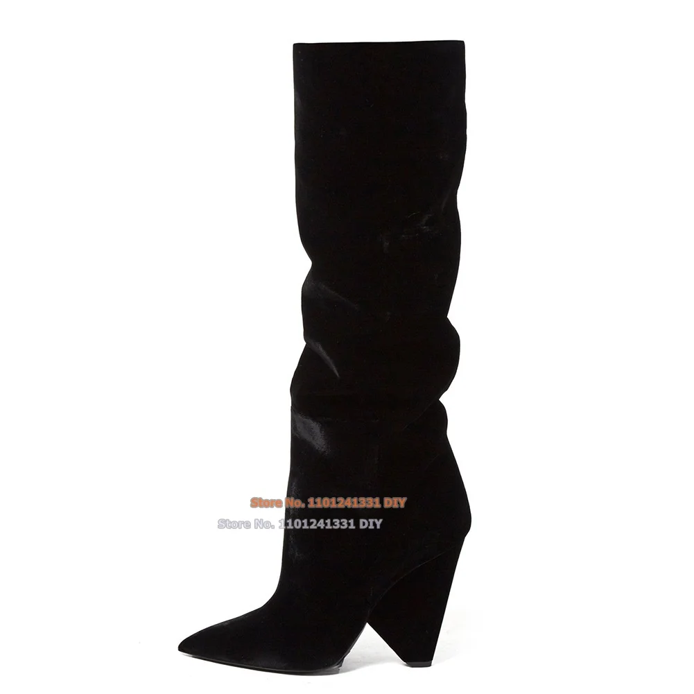 Black Velvet Pointed Toe Wedges Heel and Knee High Boots Large Size Spring and Autumn Fashion Women's Shoes
Black Velvet Pointed Toe Wedges Heel and Knee High Boots Large Size Spring and Autumn Fashion Women's Shoes