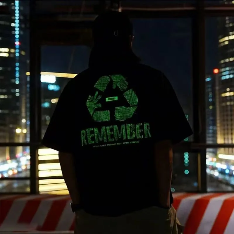 Summer Men Luminous Print T Shirt Casual Fashion Fluorescent Short Sleeve Tee American Style Hip Hop Streetwear Trend Tops
Summer Men Luminous Print T Shirt Casual Fashion Fluorescent Short Sleeve Tee American Style Hip Hop Streetwear Trend Tops