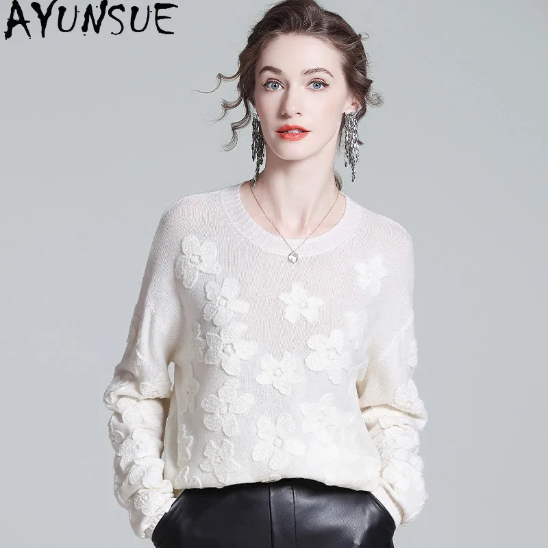 AYUNSUE 100% Real Wool Sweater Women Knitted Fashion Long Sleeve Pullover Autumn Womens Sweaters New Style 2026 Кофта Женская
AYUNSUE 100% Real Wool Sweater Women Knitted Fashion Long Sleeve Pullover Autumn Womens Sweaters New Style 2026 Кофта Женская