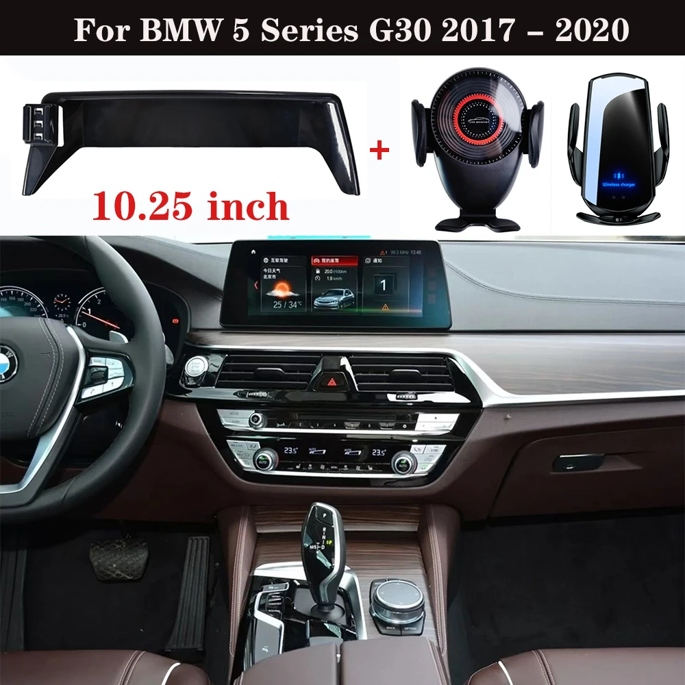 Car Phone Holder For BMW 5 Series G30 2017-2020 10.25-inch Screen Panel Fixed Base 15W Wireless Charging Phone Holder Car Mount
Car Phone Holder For BMW 5 Series G30 2017-2020 10.25-inch Screen Panel Fixed Base 15W Wireless Charging Phone Holder Car Mount