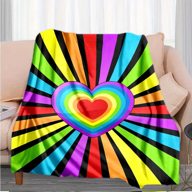 Vibrant Rainbow Heart Abstract Flannel Blanket – Soft,, All-Season Throw for Sofa, Bed, Office, Travel & Gift – Contemporary
Vibrant Rainbow Heart Abstract Flannel Blanket – Soft,, All-Season Throw for Sofa, Bed, Office, Travel & Gift – Contemporary