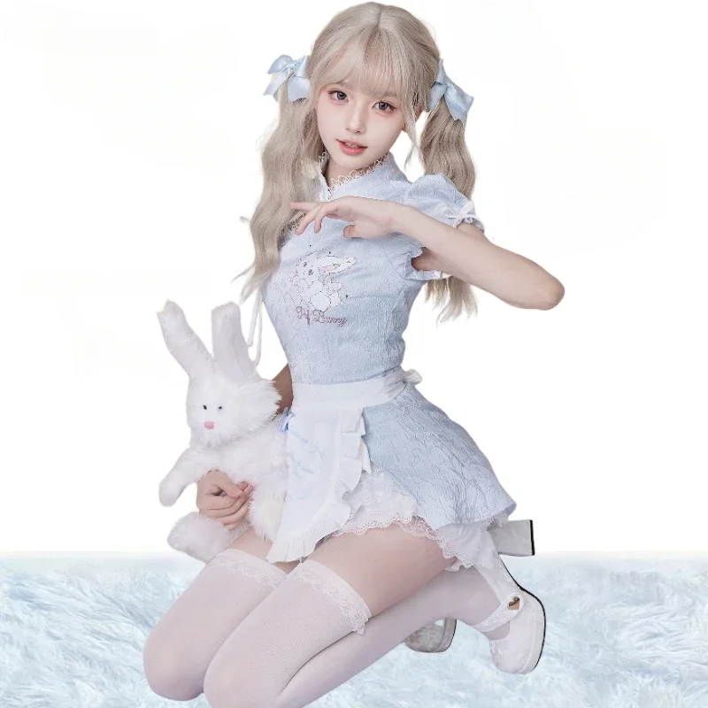 2025 Chinese Style Vintage Lolita Mini Dress Sets Women Elegant Cute Cartoon Print Apron Mini Dresses Female Y2k Cheongsam Dress
2025 Chinese Style Vintage Lolita Mini Dress Sets Women Elegant Cute Cartoon Print Apron Mini Dresses Female Y2k Cheongsam Dress