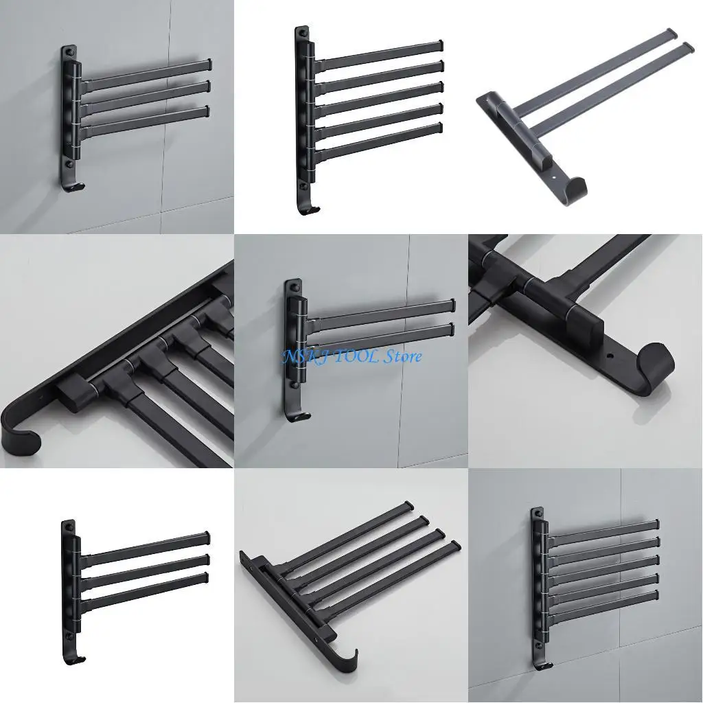 L8RC Towel Ladder Wall Towel Bar Kitchen Bathroom Storage Rack Waterproof