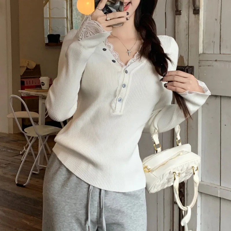 Вязаный свитер, женские пуловеры, модные Sueters De Mujer, кружевной вязаный свитер с v-образным вырезом, пуловер, женские топы, свитера с длинными рукавами Q2863
Вязаный свитер, женские пуловеры, модные Sueters De Mujer, кружевной вязаный свитер с v-образным вырезом, пуловер, женские топы, свитера с длинными рукавами Q2863