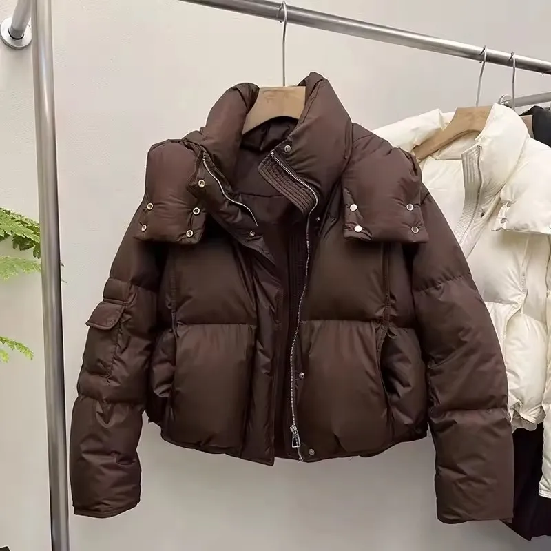 FashionSolid Down Puffer Jacket for Women Winter New Hooded Warm Down Snow Wear Coats Casual Loose Short Thick Outwear
FashionSolid Down Puffer Jacket for Women Winter New Hooded Warm Down Snow Wear Coats Casual Loose Short Thick Outwear