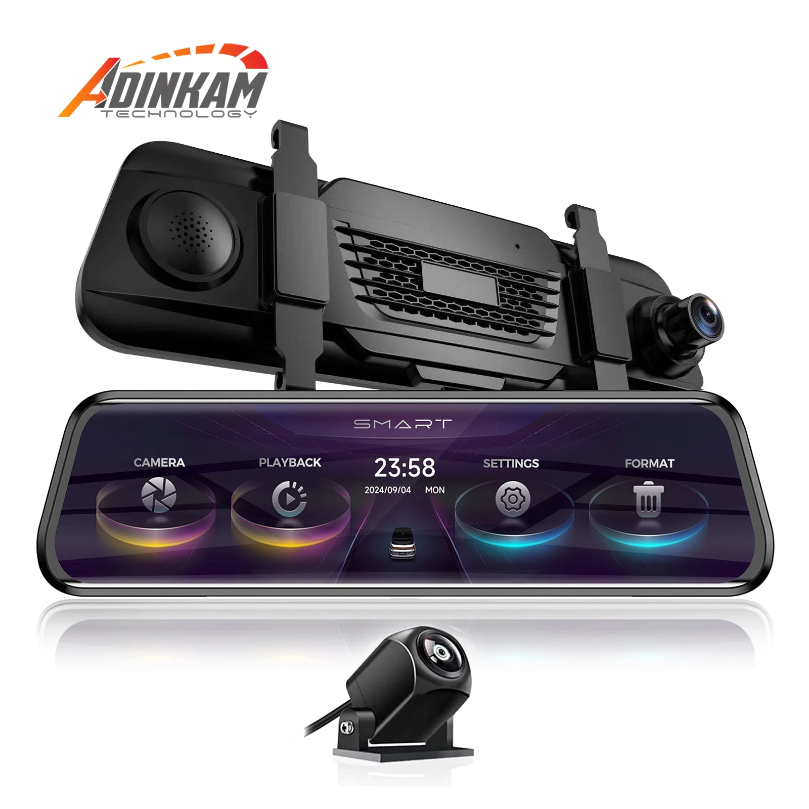 ADINKAM 9.66 Inch Full Screen Streaming Rearview Mirror Touch Screen Dual Lens Car Dvr Front and Rear View Mirror With Wifi
ADINKAM 9.66 Inch Full Screen Streaming Rearview Mirror Touch Screen Dual Lens Car Dvr Front and Rear View Mirror With Wifi