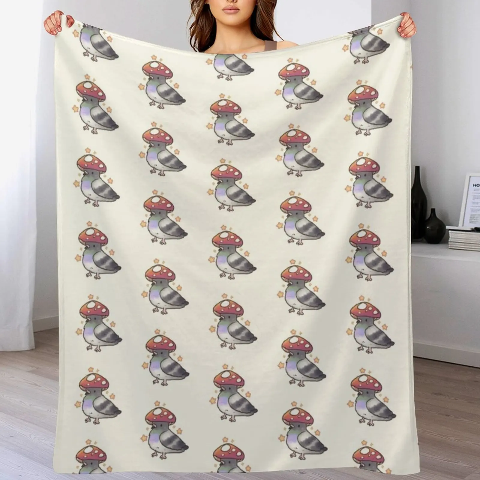 Mushroom Pigeon with stars Throw Blanket Stain Resistant Cozy Warm Blanket
Mushroom Pigeon with stars Throw Blanket Stain Resistant Cozy Warm Blanket