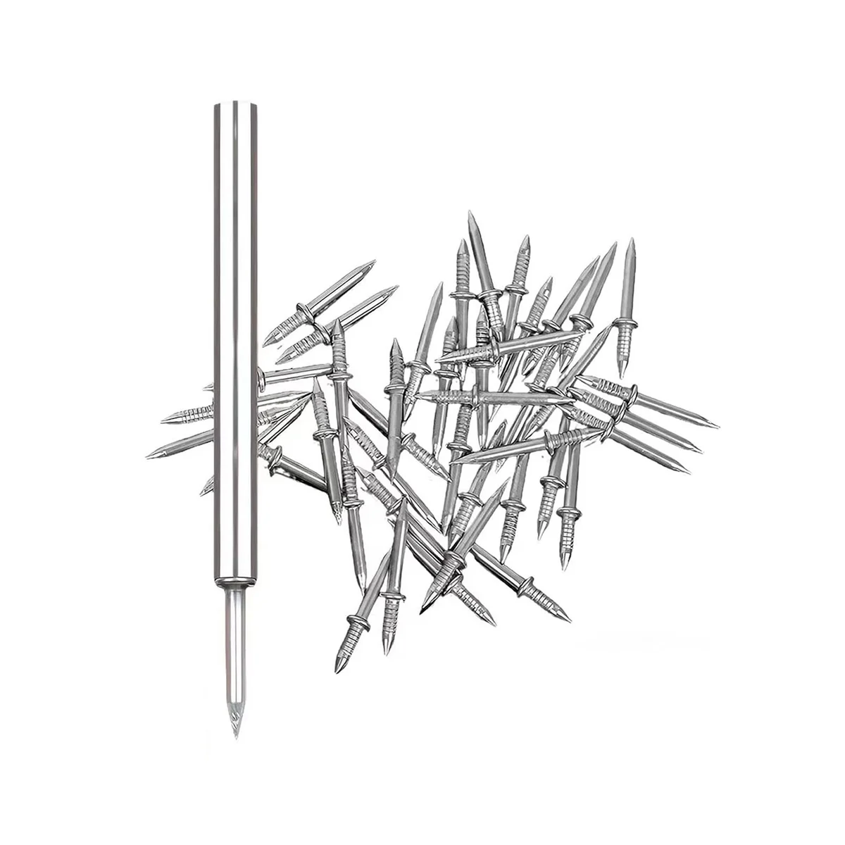 100Pcs Double-Head Skirting Thread Seamless Nail, Skirting Line Without Marks Nail, Seamless Nail with Nail Sleeve Tool
100Pcs Double-Head Skirting Thread Seamless Nail, Skirting Line Without Marks Nail, Seamless Nail with Nail Sleeve Tool