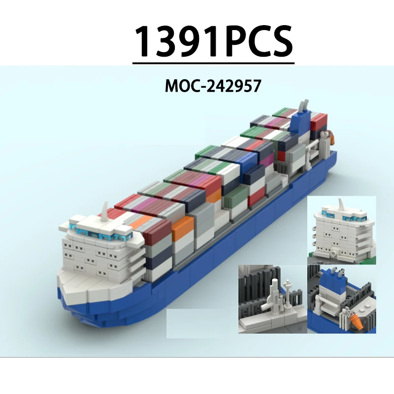 MOC-242957 Fun Brick Modern Container Ship - CSM016 Assembly Model 1391 Pieces Children's Christmas and New Year Toy Gift
MOC-242957 Fun Brick Modern Container Ship - CSM016 Assembly Model 1391 Pieces Children's Christmas and New Year Toy Gift