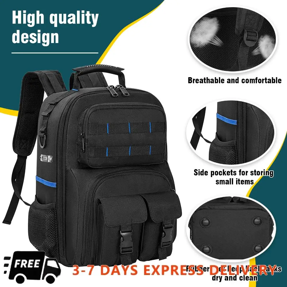 Прочный водонепроницаемый рюкзак электрика, утолщенный, для хранения инструментов, сумка для строительных и сантехнических работ
Прочный водонепроницаемый рюкзак электрика, утолщенный, для хранения инструментов, сумка для строительных и сантехнических работ