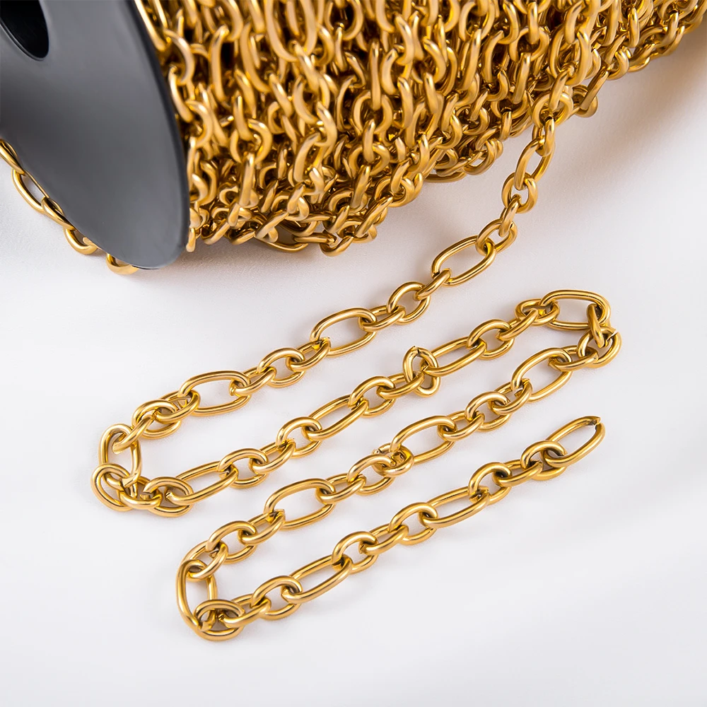 0.5M 1M Open Circle Cross Round Ring Necklace Chain Stainless Steel Link Chains DIY Women Bracelets Jewelry Making Body Chain
0.5M 1M Open Circle Cross Round Ring Necklace Chain Stainless Steel Link Chains DIY Women Bracelets Jewelry Making Body Chain