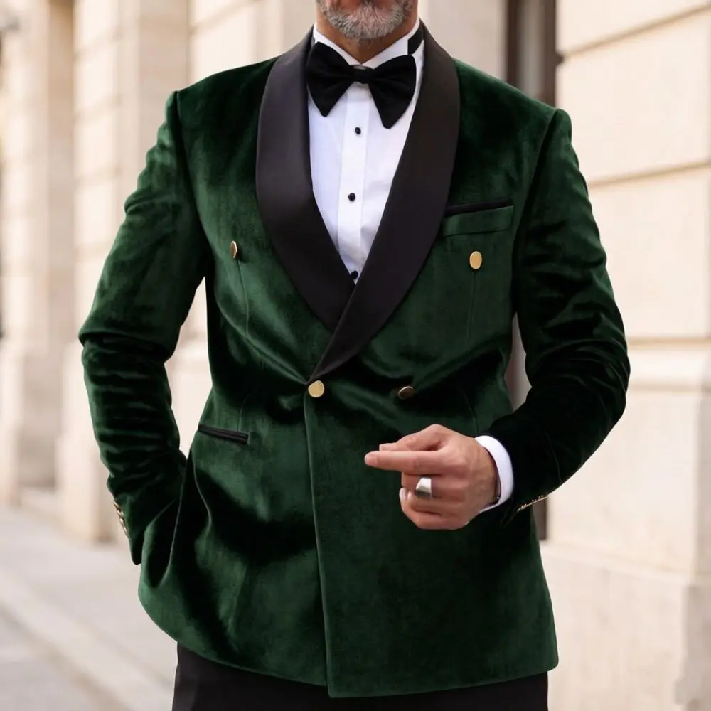 Velvet Men Double Breasted Slim Fit 2 Pieces Tuxedo Mix Match Gold Buttons Vintage Design Separates Groom Wedding Host 2026
Velvet Men Double Breasted Slim Fit 2 Pieces Tuxedo Mix Match Gold Buttons Vintage Design Separates Groom Wedding Host 2026