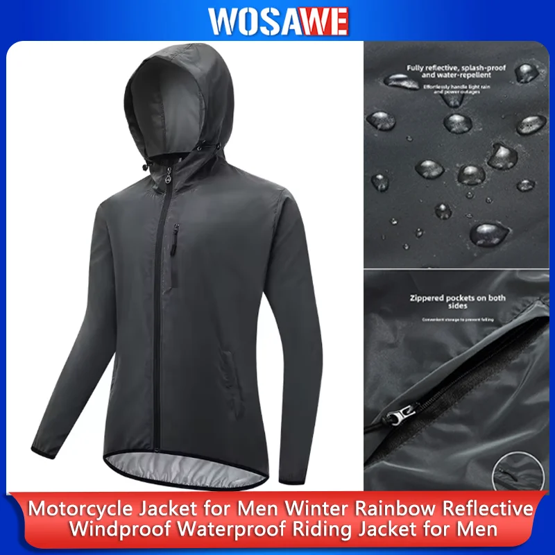 WOSAWE Motorcycle Jacket Man Winter Rainbow Reflective Windbreak Men Windproof Waterproof Cycling Jacket Men Women Spring Fall
WOSAWE Motorcycle Jacket Man Winter Rainbow Reflective Windbreak Men Windproof Waterproof Cycling Jacket Men Women Spring Fall