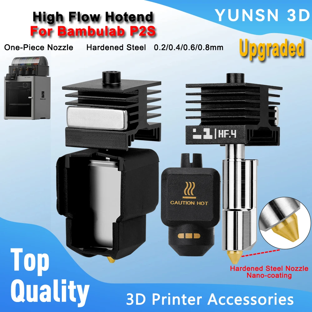 For Bambulab P2S Hotend Kit High Flow Upgraded One-Piece Hardened Steel Nano-Coating Nozzle Hot End For Bambu Lab P2S 3D Printer
For Bambulab P2S Hotend Kit High Flow Upgraded One-Piece Hardened Steel Nano-Coating Nozzle Hot End For Bambu Lab P2S 3D Printer
