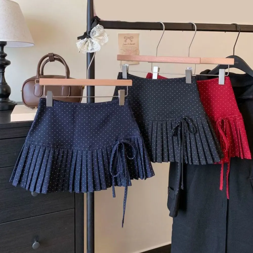 Sweet Pleated Skirts for Women Preppy Style High Waist Dot Mini Skirt with Safety Pants Bowknot A-line Short Skirts Girls
Sweet Pleated Skirts for Women Preppy Style High Waist Dot Mini Skirt with Safety Pants Bowknot A-line Short Skirts Girls
