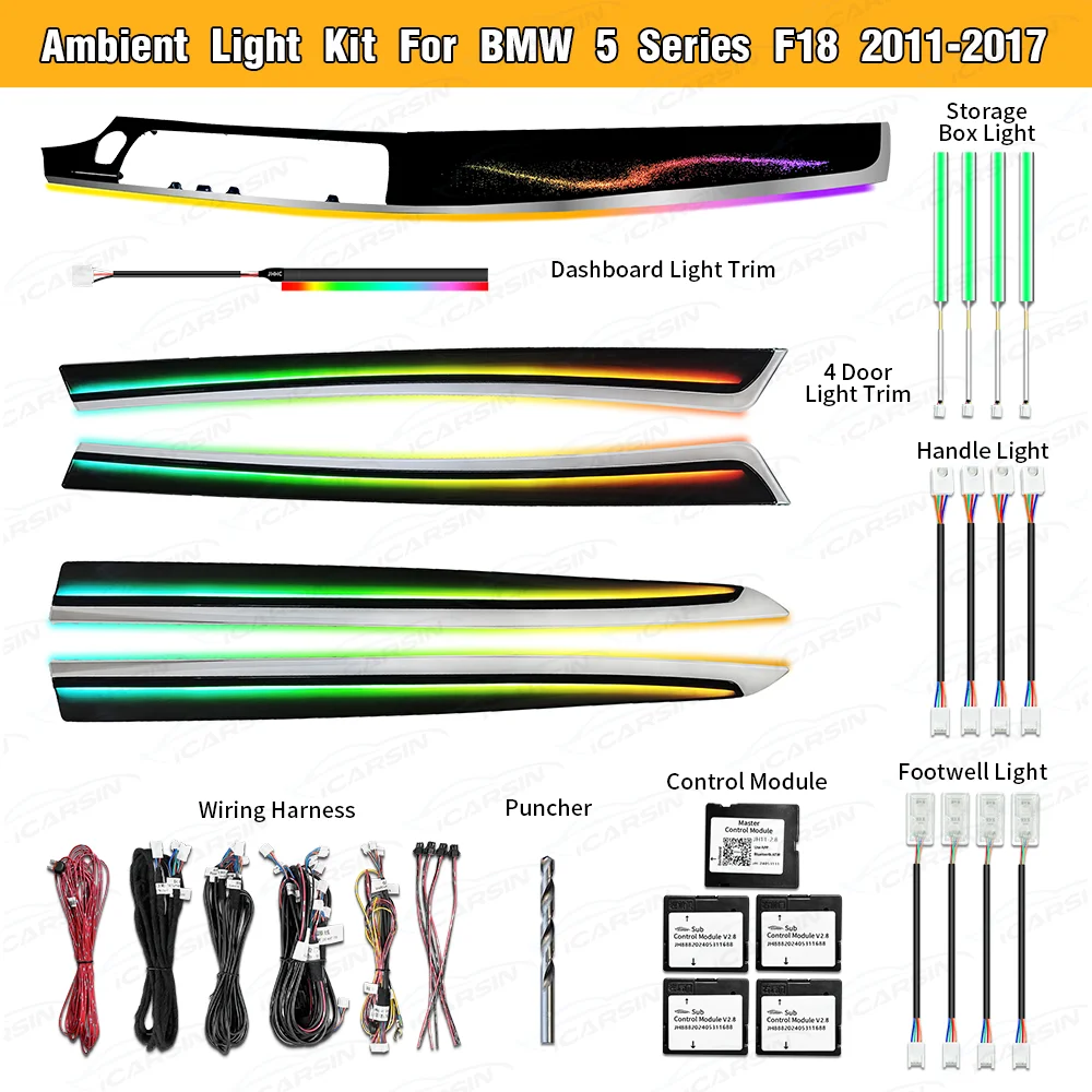 Dynamic Galaxy Dashboard Trim F10 Ambient Lighting for BMW 5 Series 2011-2017 Interior LED Environment Light Accessories
Dynamic Galaxy Dashboard Trim F10 Ambient Lighting for BMW 5 Series 2011-2017 Interior LED Environment Light Accessories
