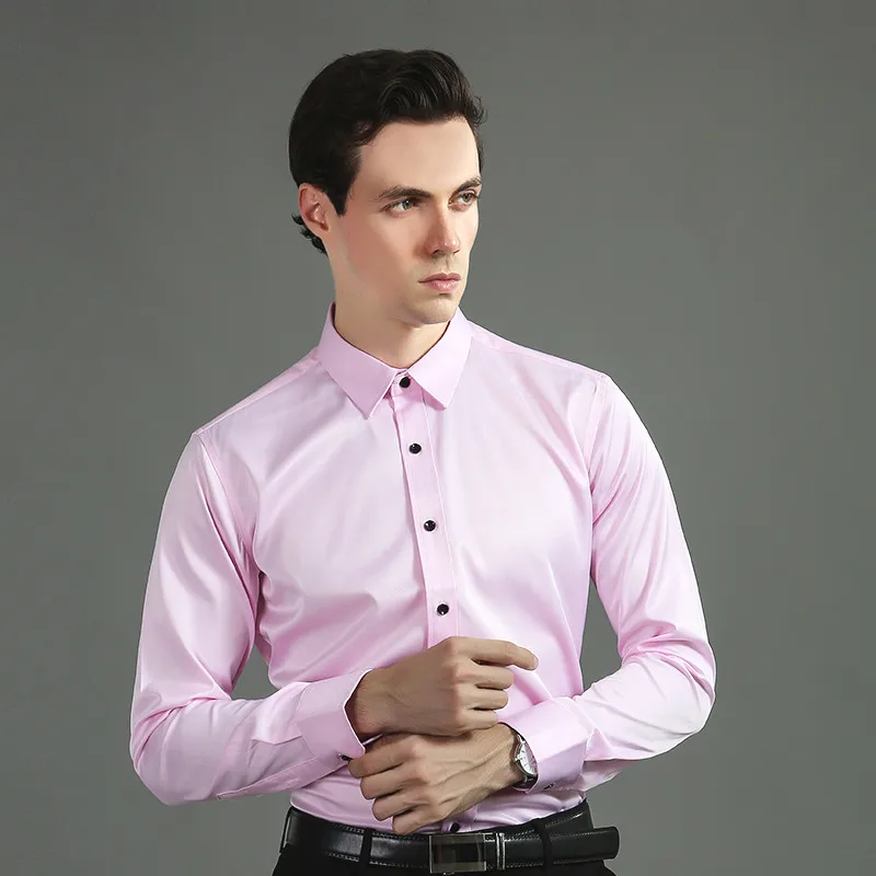 New Men's Long Sleeve Solid Elastic Shirt Business Office Top Fashion Korean Style Wedding Bridesman Party Pink Blue Black White
New Men's Long Sleeve Solid Elastic Shirt Business Office Top Fashion Korean Style Wedding Bridesman Party Pink Blue Black White