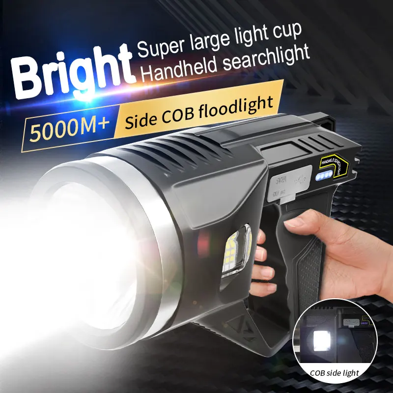 Rechargeable High Power LED Flashlight Ultra Long-Range Lighting Distance Powerful Searchlight Outdoor Emergency Lantern Torches
Rechargeable High Power LED Flashlight Ultra Long-Range Lighting Distance Powerful Searchlight Outdoor Emergency Lantern Torches