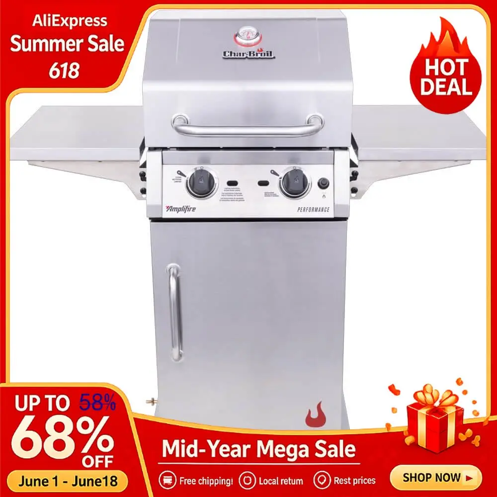 Gas Grill Stainless, Side Shelves & Regulator for Outdoor Cooking Camping BBQ Tailgating
Gas Grill Stainless, Side Shelves & Regulator for Outdoor Cooking Camping BBQ Tailgating