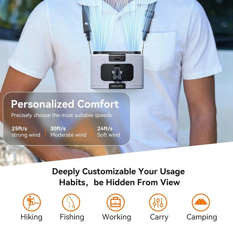 Waist Fan Waist Fan,Personal Fan Portable USB Rechargeable Waist Clip Fan Working Fan Hand Free 10000mAh, 6-32hours Cooler Fan
Waist Fan Waist Fan,Personal Fan Portable USB Rechargeable Waist Clip Fan Working Fan Hand Free 10000mAh, 6-32hours Cooler Fan
