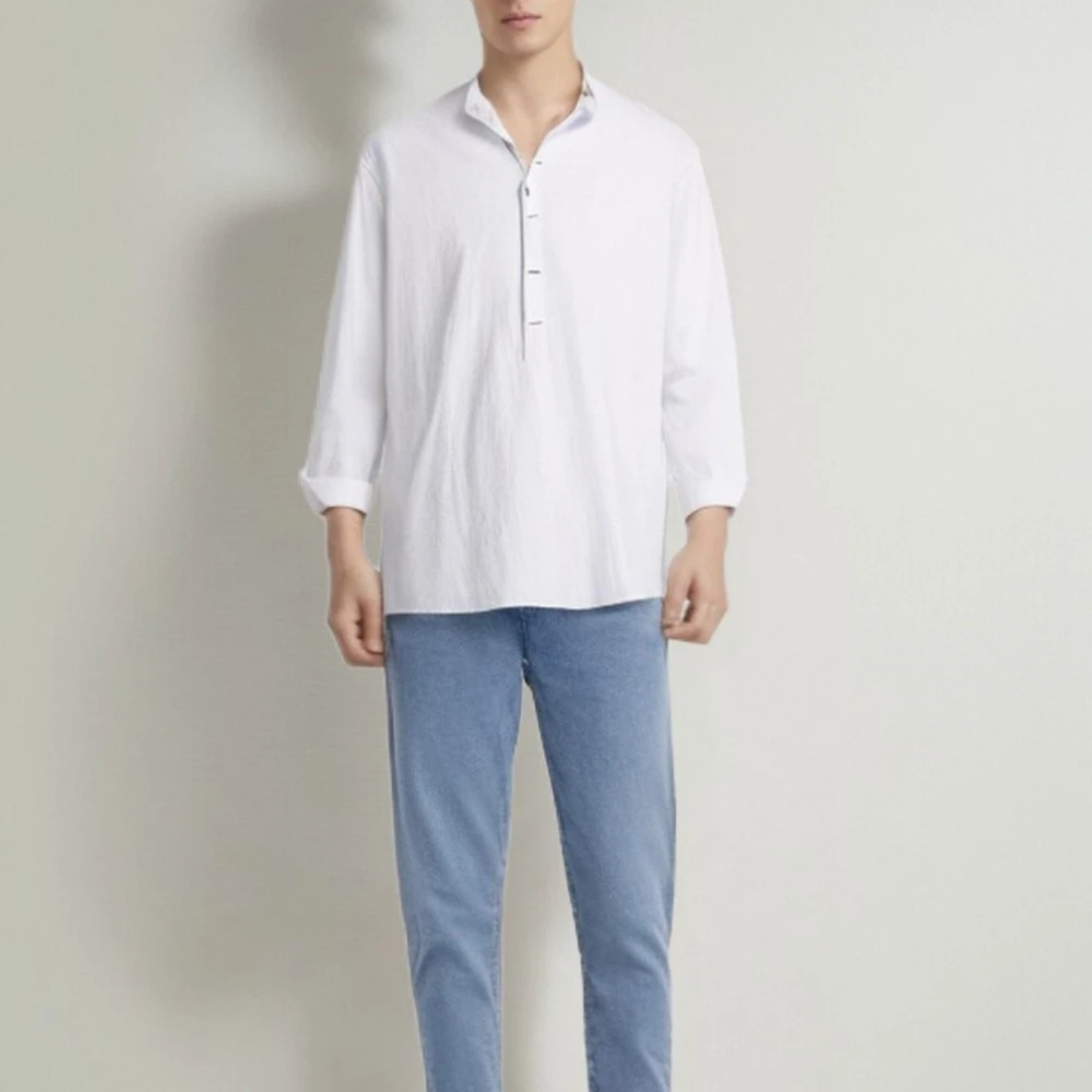 Men's Slim Fit Long Sleeve Cotton Shirt Business Casual Summer Hot Sale 2025 White Minimalist Button Detail
Men's Slim Fit Long Sleeve Cotton Shirt Business Casual Summer Hot Sale 2025 White Minimalist Button Detail