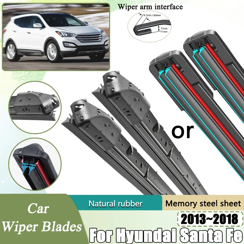 Car Wiper Blades For Hyundai Santa Fe DM DN 2013 2014 2015~2018 Double Rubber Strip Wipe Cleaning Brushe Windshield Accessories
Car Wiper Blades For Hyundai Santa Fe DM DN 2013 2014 2015~2018 Double Rubber Strip Wipe Cleaning Brushe Windshield Accessories